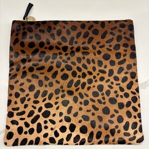 Clare V Leopard Print Fold Over Clutch